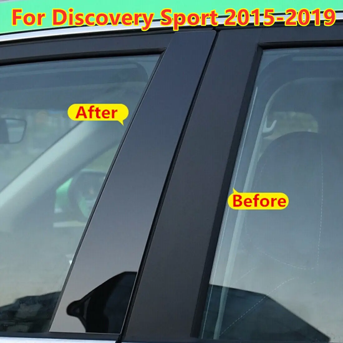 

Car Door Window Pillar Post Covers Trim Sticker Decal For Discovery Sport 2015 2016 2017 2018 2019