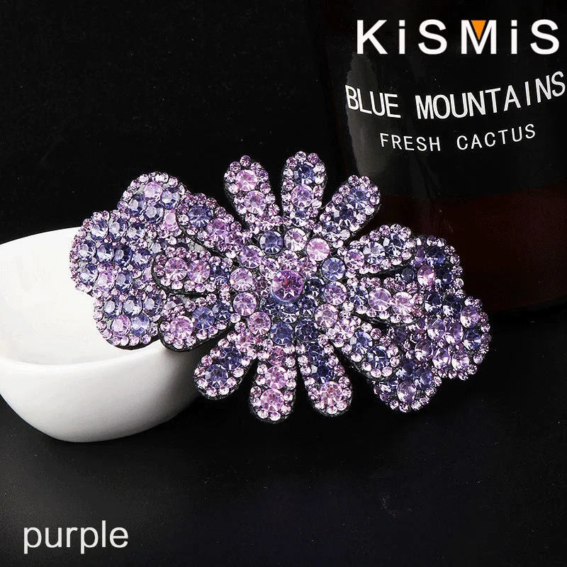 KISMIS Kristall-Haarnadel für den Hinterkopf, Damenplatte, Haarkarte, Strass, eleganter Top-Clip, Federclip, Kopfschmuck – Detail 9