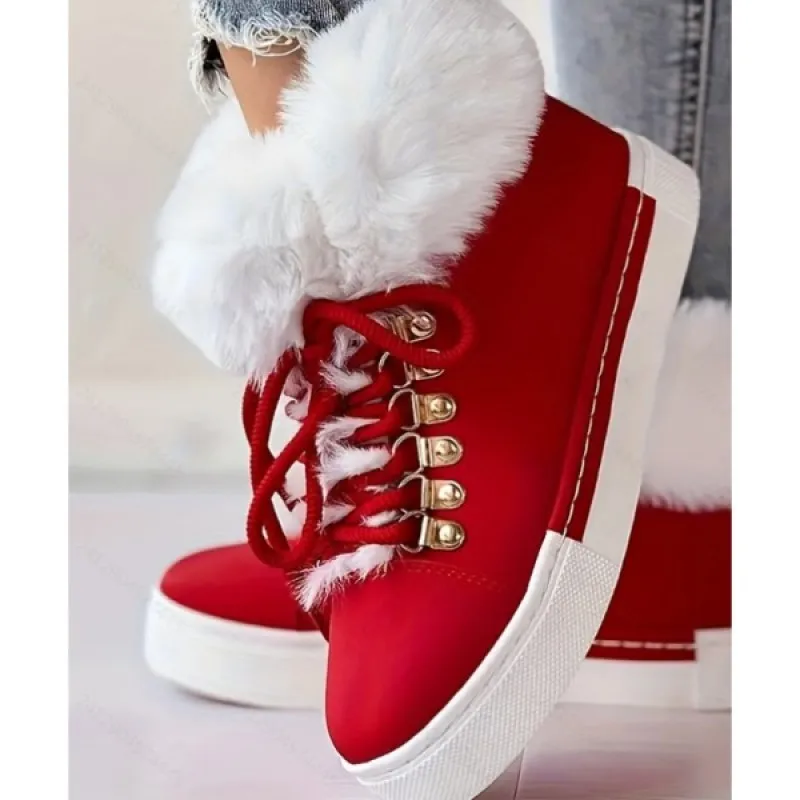 

Large Size Plush and Thick Cotton Boots 2023 European and American Winter Short Boots Long Fur Leather Snow Boots for Women