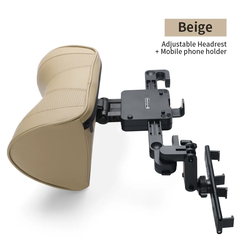 Leather Car Seat Headrest Cushion Multi-Function Memory Foam Car Neck Pillow Adj