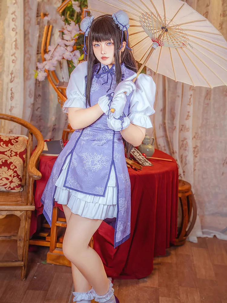 

Fashion Anime Puella Magi Madoka Magica Akemi Homura Cosplay Costume Women Cheongsam Dress Role Play Clothing Daily Party Suit