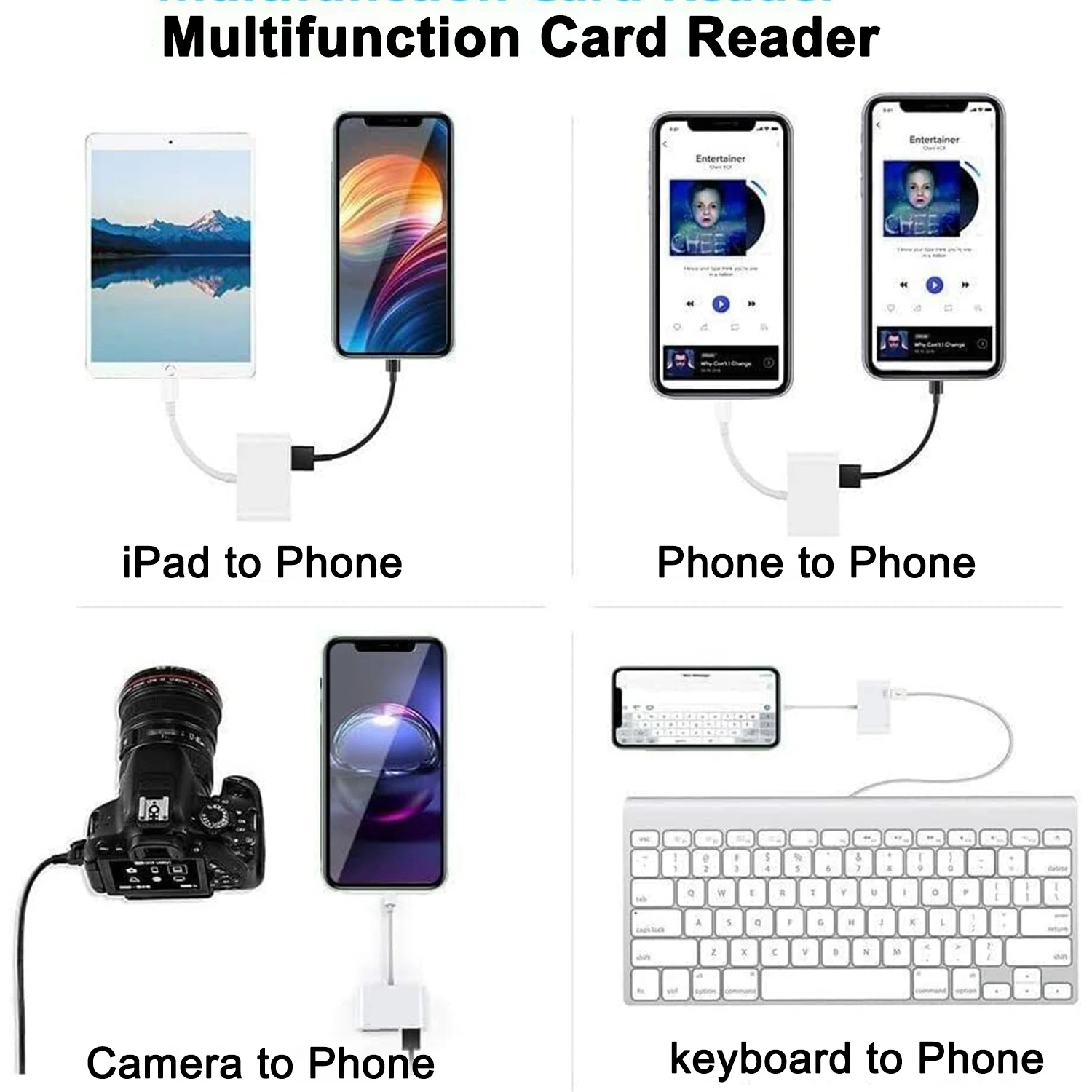 4 in 1 USB OTG Card Reader Compatible SD/TF Card Camera Memory for iPhone Samsung huawei xiaomi Fast Charging Type C Port card reader sd card reader