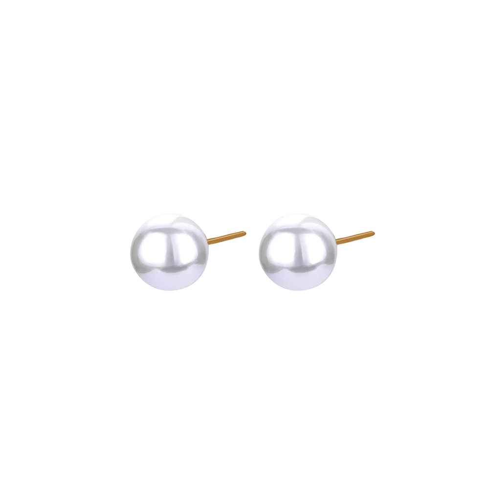 Pearl Stud Earrings Stainless Steel Earrings Fashion Earrings Metal Earrings For Women Couple Gift