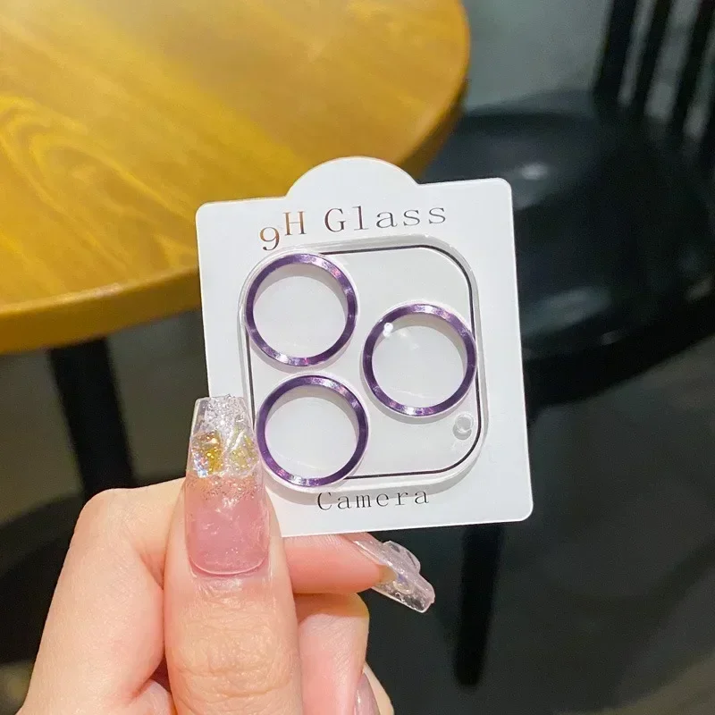 Premium Metal Ring Tempered Glass Camera Lens Protector Film