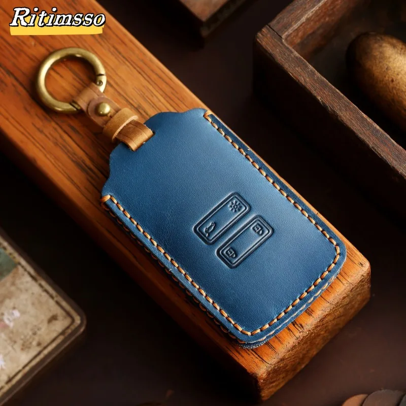 Key Case Cover Card Leather Car for Renault Captur Koleos Kadjar Zoe Arkana Espace Clio Megane Grand Scenic Sandero Dacia Duster
