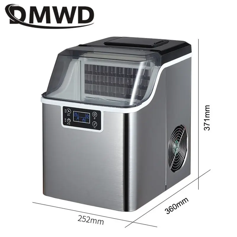 30KG Commercial Intelligent Ice making machine Thickness adjustable Household Ice cube Maker Automatic water inlet Cleaning 8.2L 3