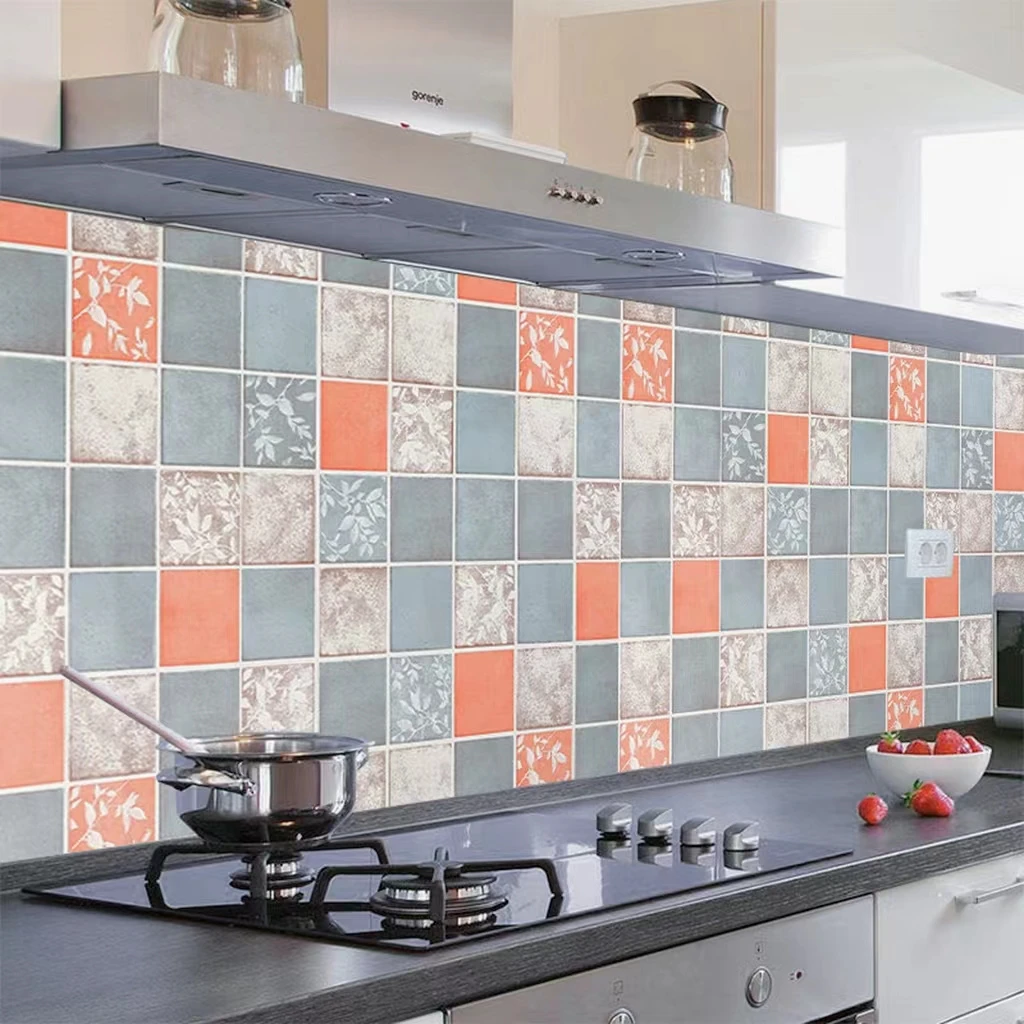 Espessamento de Alta Temperatura Resistente à Prova de Óleo Impermeável Auto-adesivo Papel de Parede Sala Decoração Armários de Cozinha Fogão Capa