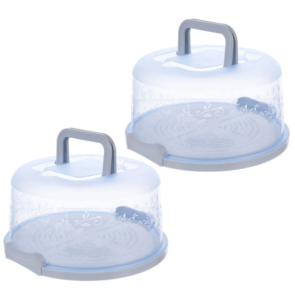 

2pcs Cake Carrier Storage Container Cake Transports Box Portable Cakes Holder with Handle