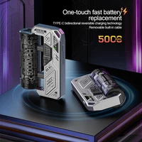 5000mAh 22.5W Fast Charging External Power Bank Battery Cyber​​​​​ Mech Style Portable Dual Port Removable Replaceable Battery 2