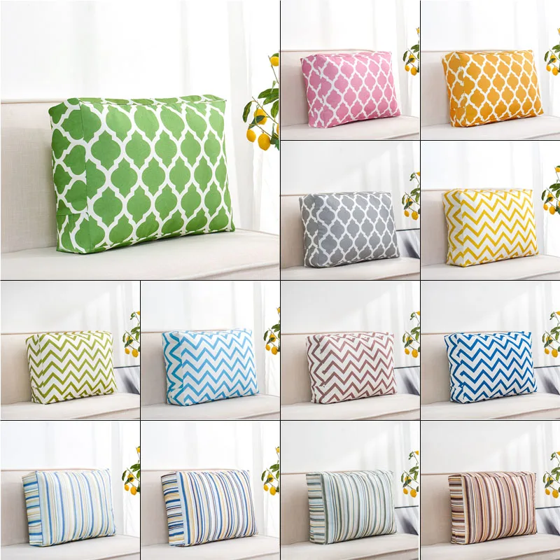 

Nordic Rectangular Stripe Sofa Cushion Cover Pillow Cover Lumbar Protective Solid Color Simple Home Decoration Pillow Cover