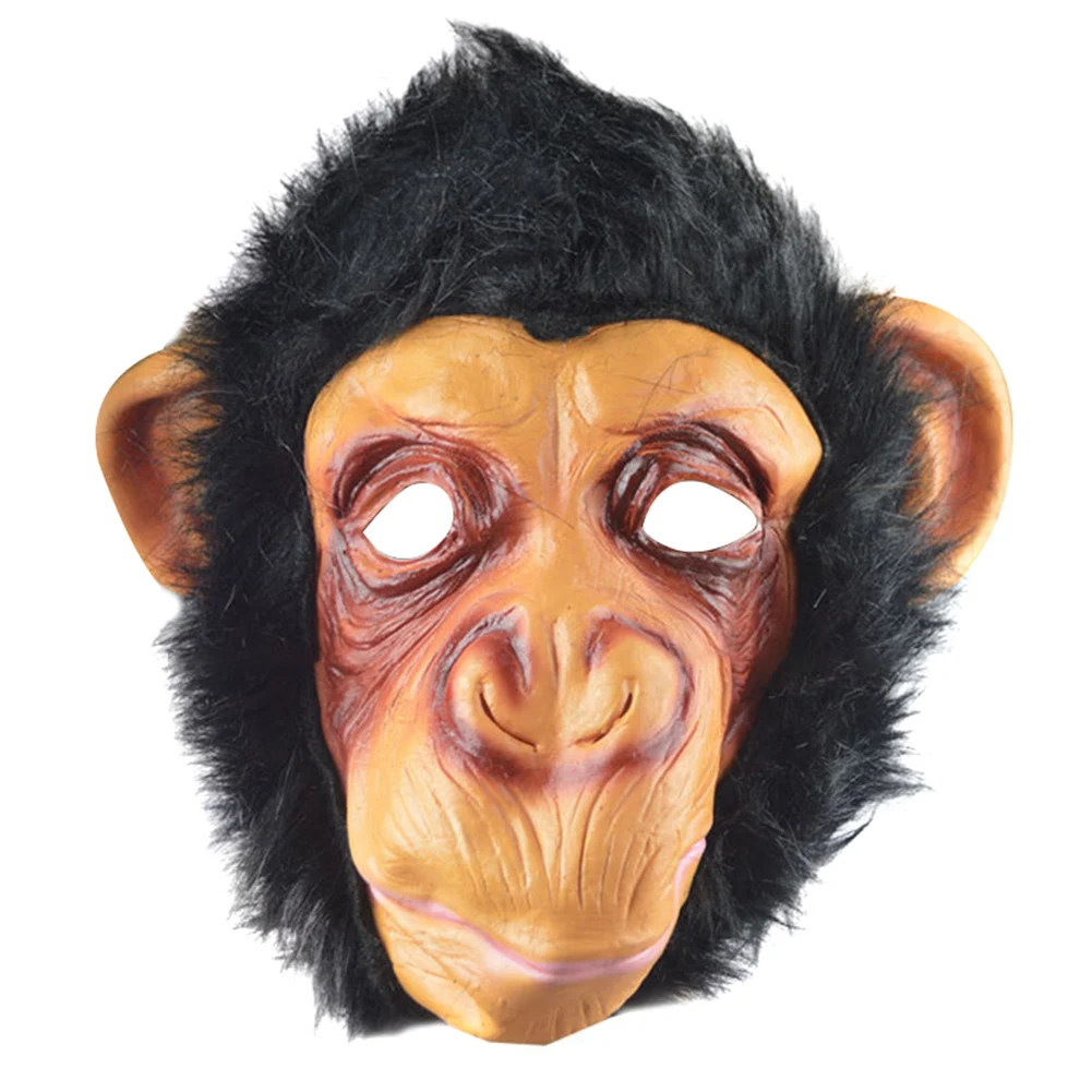 

Halloween Monkey Mask Latex Animal Mask with Hair Dress Up for Halloween