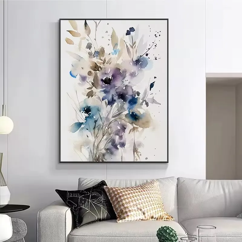 Wildflower Meadow Watercolor Canvas Art - Daisy, Thistle, Forget-Me-Not & Daffodil Wall Decor
