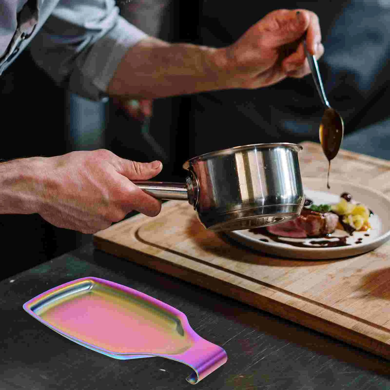 

Tray Stainless Steel Spoon Holder Ladle Tableware Scoop Accessories Spatula Wok Utensils Soup