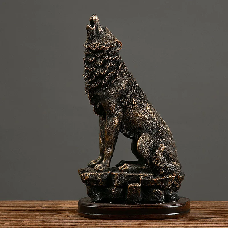 Beelddecoratie Hars Wolf Standbeeld Sculptuur Abstracte