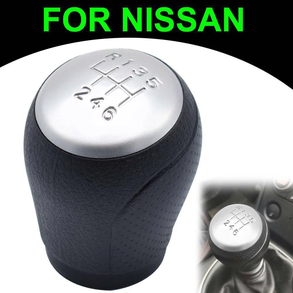 

Manual 6 Speed Leather Gear Shift Knob For Nissan Juke F15 X-Trail T31 Qashqai J10 2007-2019 Interior Replacement Parts