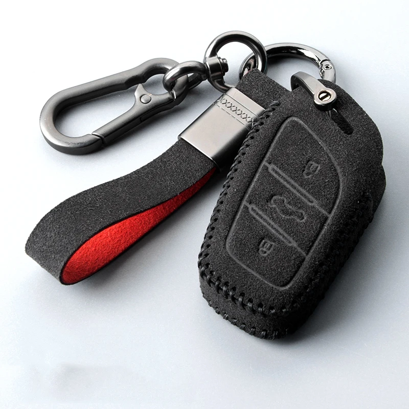 High Quality Suede Leather Car Key Case Cover For MG ZS EV MG6 EZS HS
