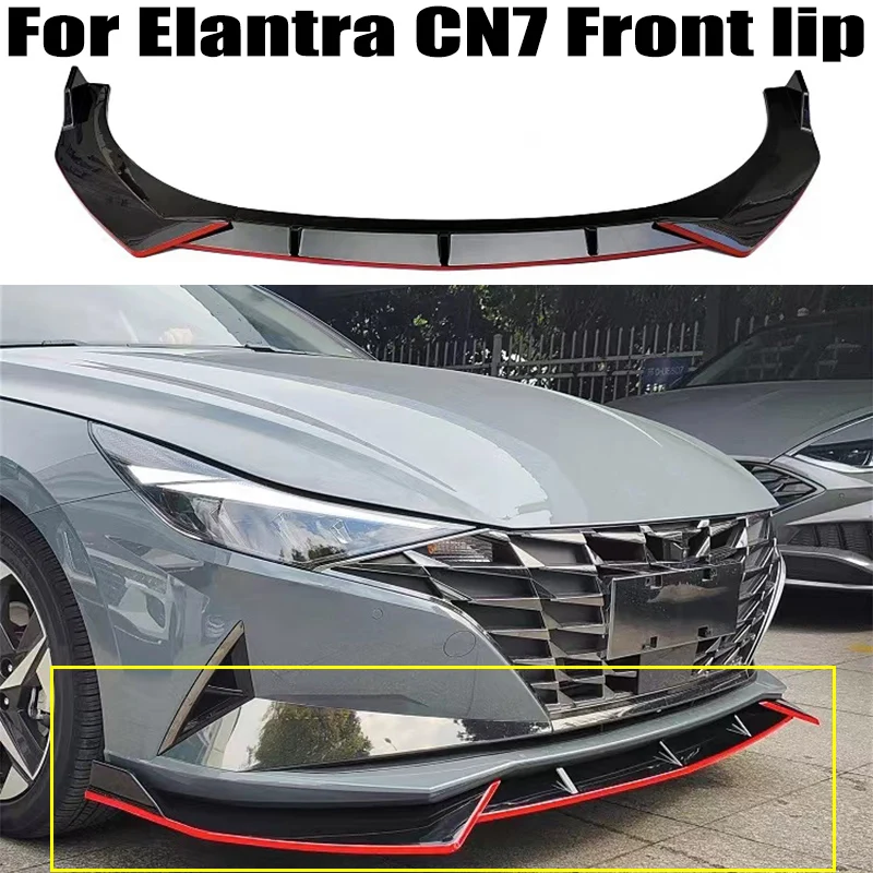 

For Hyundai Elantra CN7 2021 2022 Front Lip Front shovel Spoiler BodyKit Diffuser Protector Guard Tuning Car Accessories