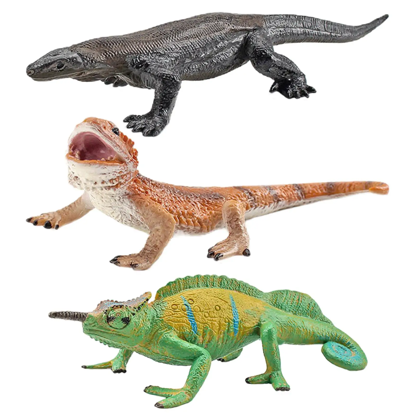 

3x Miniature Zoo Animal Models Statues Playset Kids Gift Shelf Decor