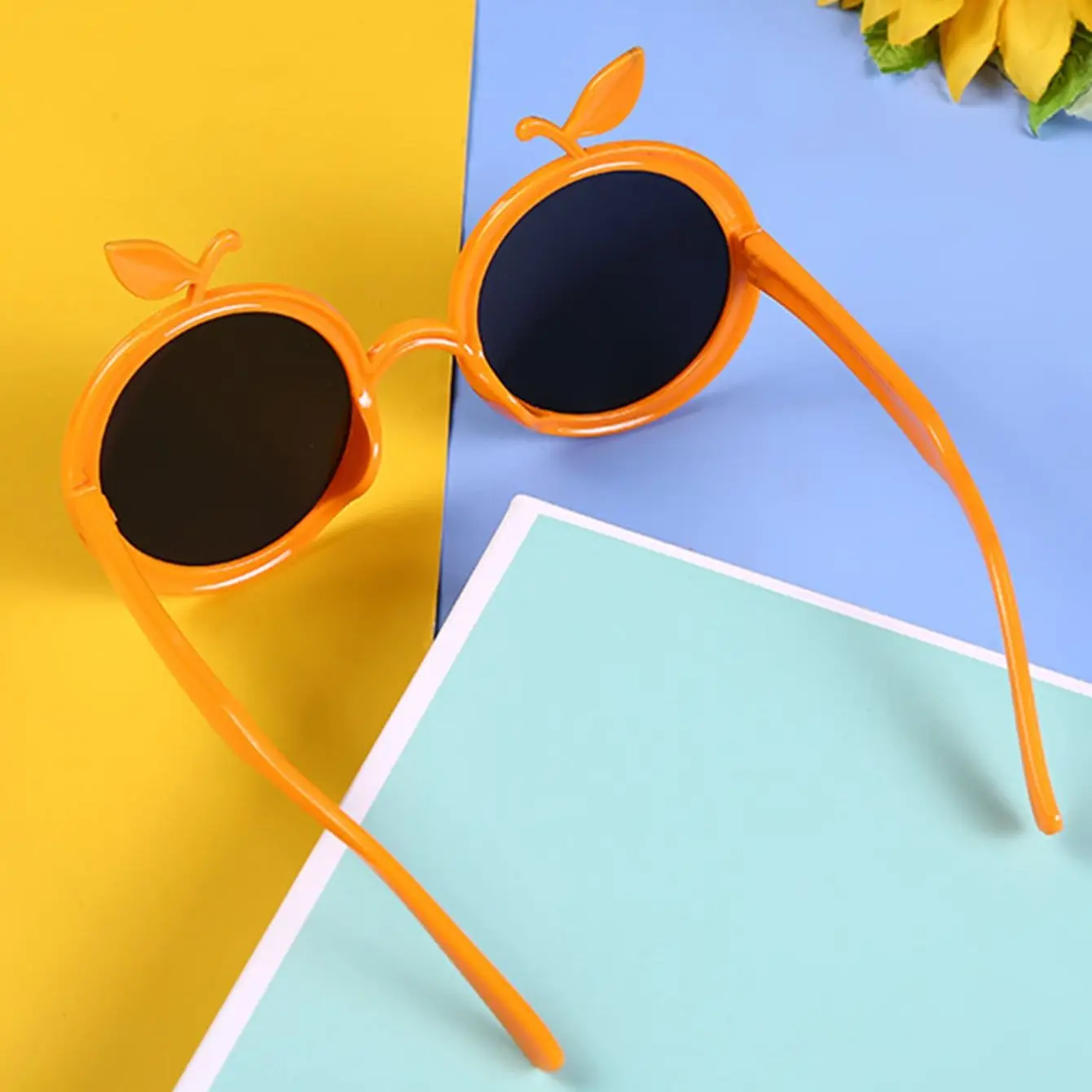 1pc Orange Design Party Glasses, Cartoon Plastic Fruit Design Party Prop Glasses For Party