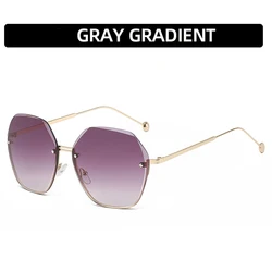 Luxury Polygonal Metal Sunglasses - Retro Fashion Eyewear (Grey)
