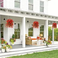 2pcs UV-Resistant Artificial Morning Glory & Eucalyptus Hanging Decor - Perfect for Home, Garden, Weddings | Versatile Outdoor 3