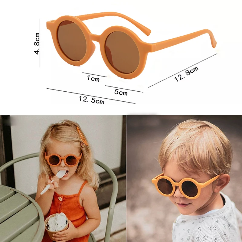 2021 Boy Girl Cute Cartoon Bear Shape Fashion Round Sunglasses Children Vintage Sunglasses UV Protection Classic Kids Eyewear