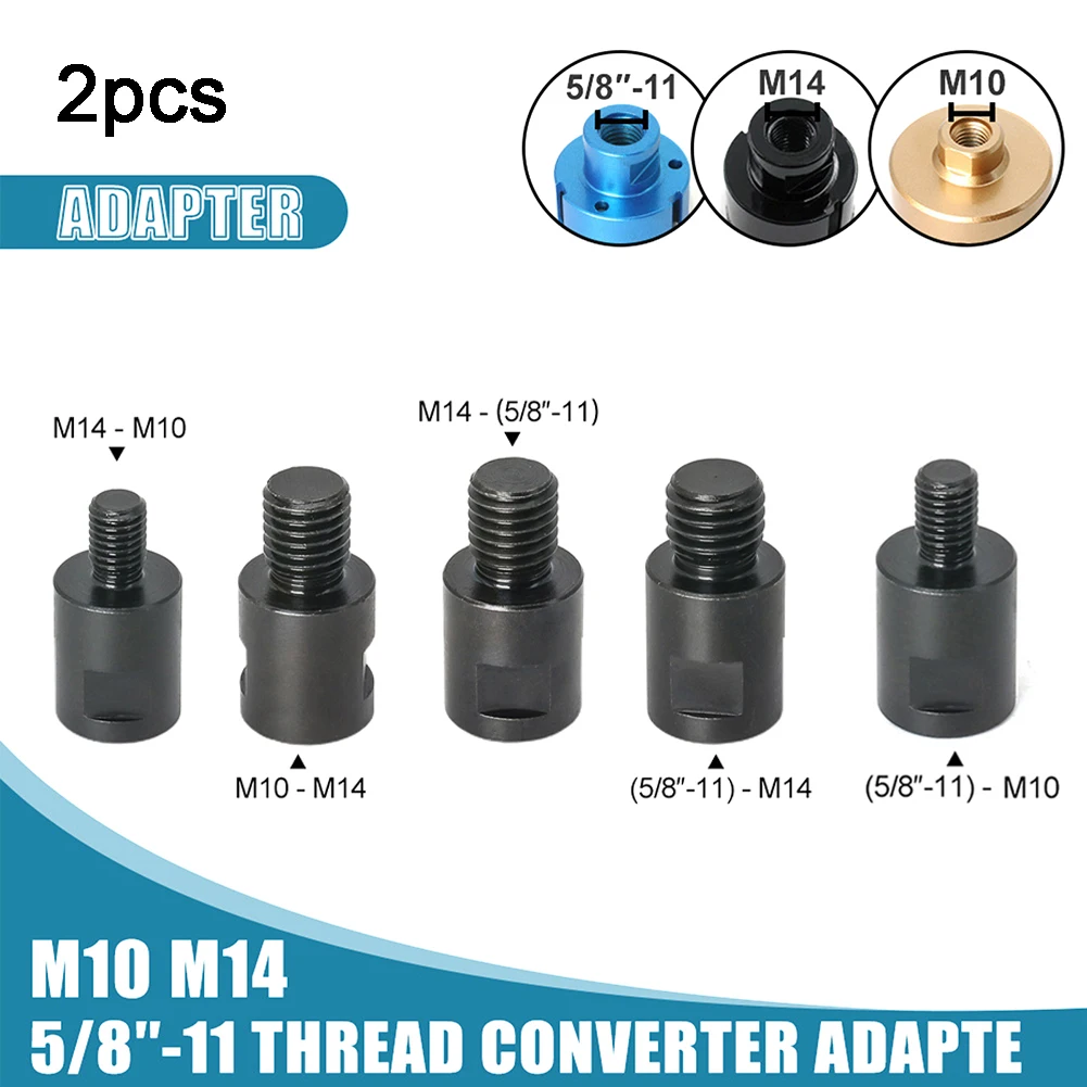 

2PCS Angle Grinder Adapter Converter Metal M10 M14 5/8-11 Converter Adapte Arbor Connector For Polishing Pads Backer Plate
