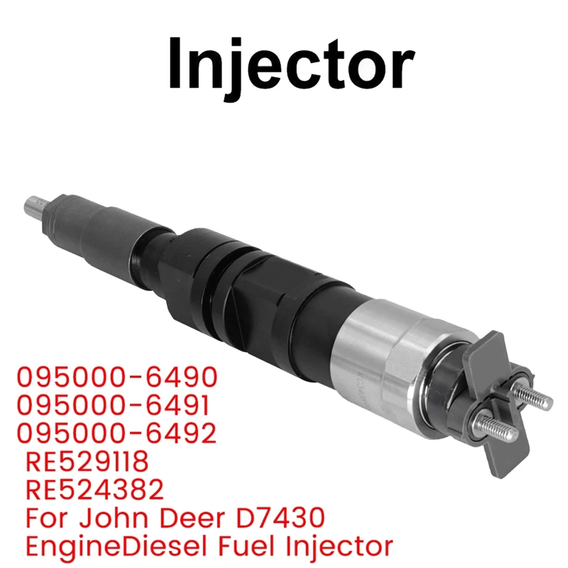 

095000-6490 095000-6491Common Rail Инжектор RE529118 RE524382 для двигателя John Deer 6068HL482 топливный инжектор для сырой нефти