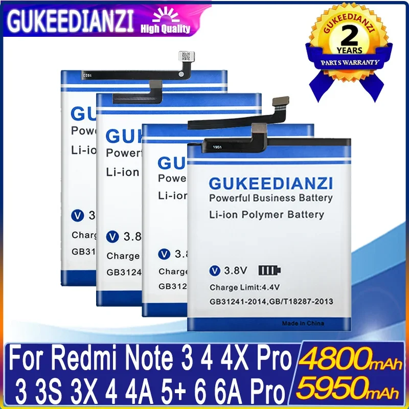 

Аккумулятор для XIAOMI Redmi 3 3S 3x4 Pro 4A 5 Plus 6 6A Note 3 4 4X Pro BM47 BN40 BN30 BN44 BN37 BM46 BN41, сменный аккумулятор