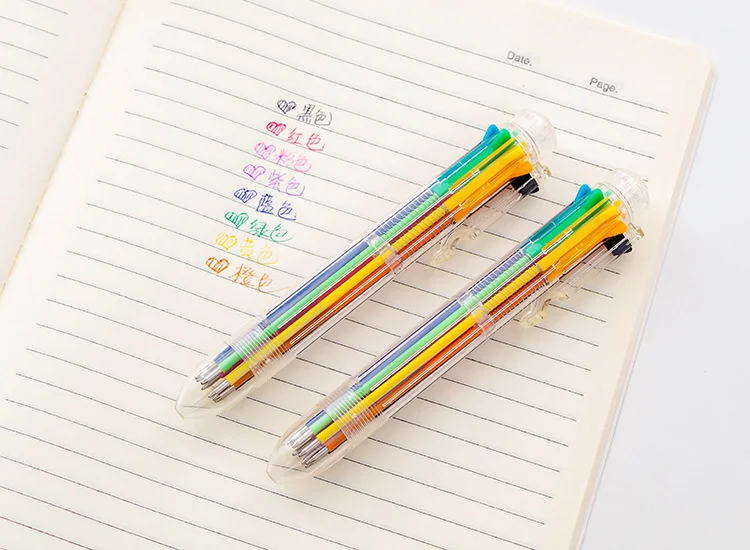 LAOYE 12 Pcs Stylo à Bille 4 Couleurs 0.7mm Stylos Multicolores Crayon