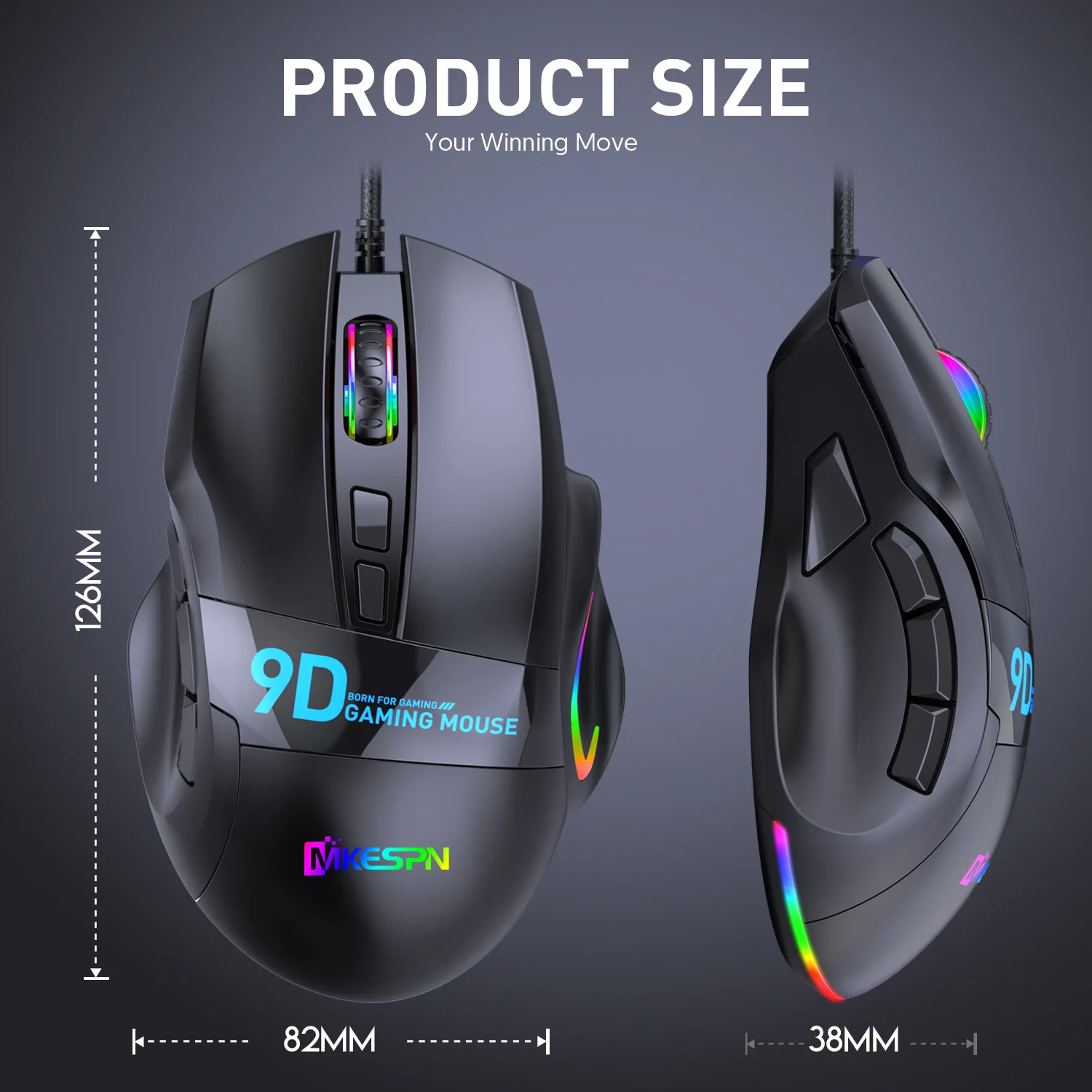 wired computer mouse 12000DPI Wired Gaming Mouse Full Speed Macro-program Ergonomic Design 9D RGB Blacklight One Click Desktop PC Mice for Gamer 2022 wireless laptop mouse