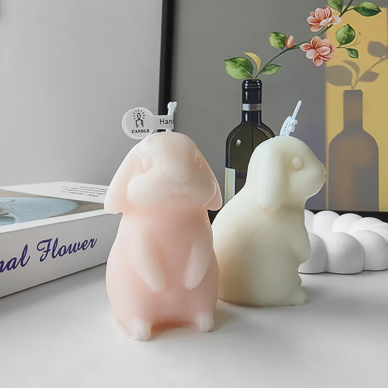 

DIY Creative Candle Standing Rabbit Silicone Mold 3D Cartoon Bunny Epoxy Resin Gypsum Decoration Mould Handmade Soap Making