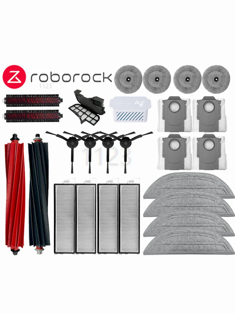 Roborock S8 MaxV 울트라 로봇 진공 예비 부품, 메인 사이드 브러시, 걸레 천, HEPA 필터, 먼지 봉투 액세서리 