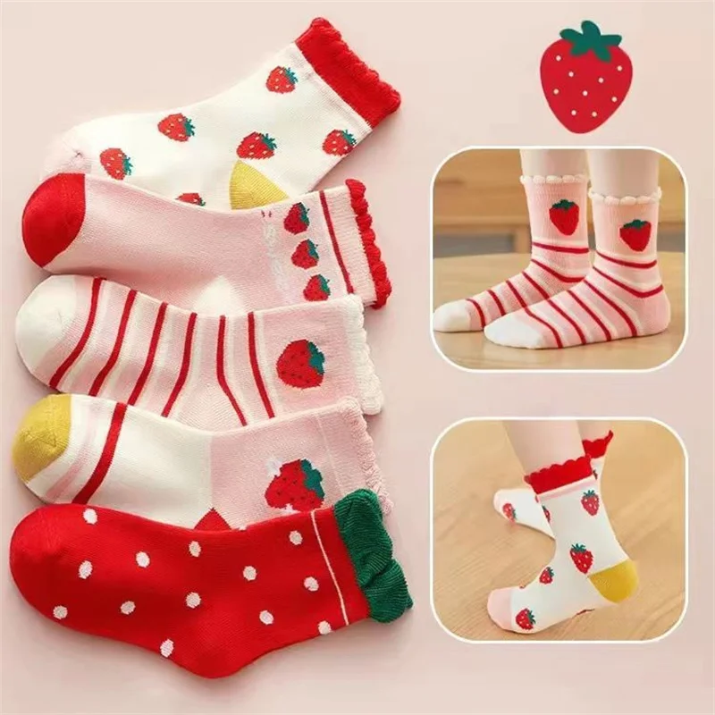 Strawberry Cartoon Kids Socks 1
