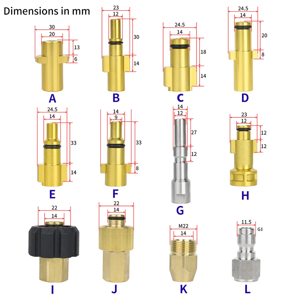 High Pressure Washer Gun Wand Tips Car Jet Washer Spray Gun Lance Nozzle Tip for Karcher Black Deckeri Bosch Lavor 2