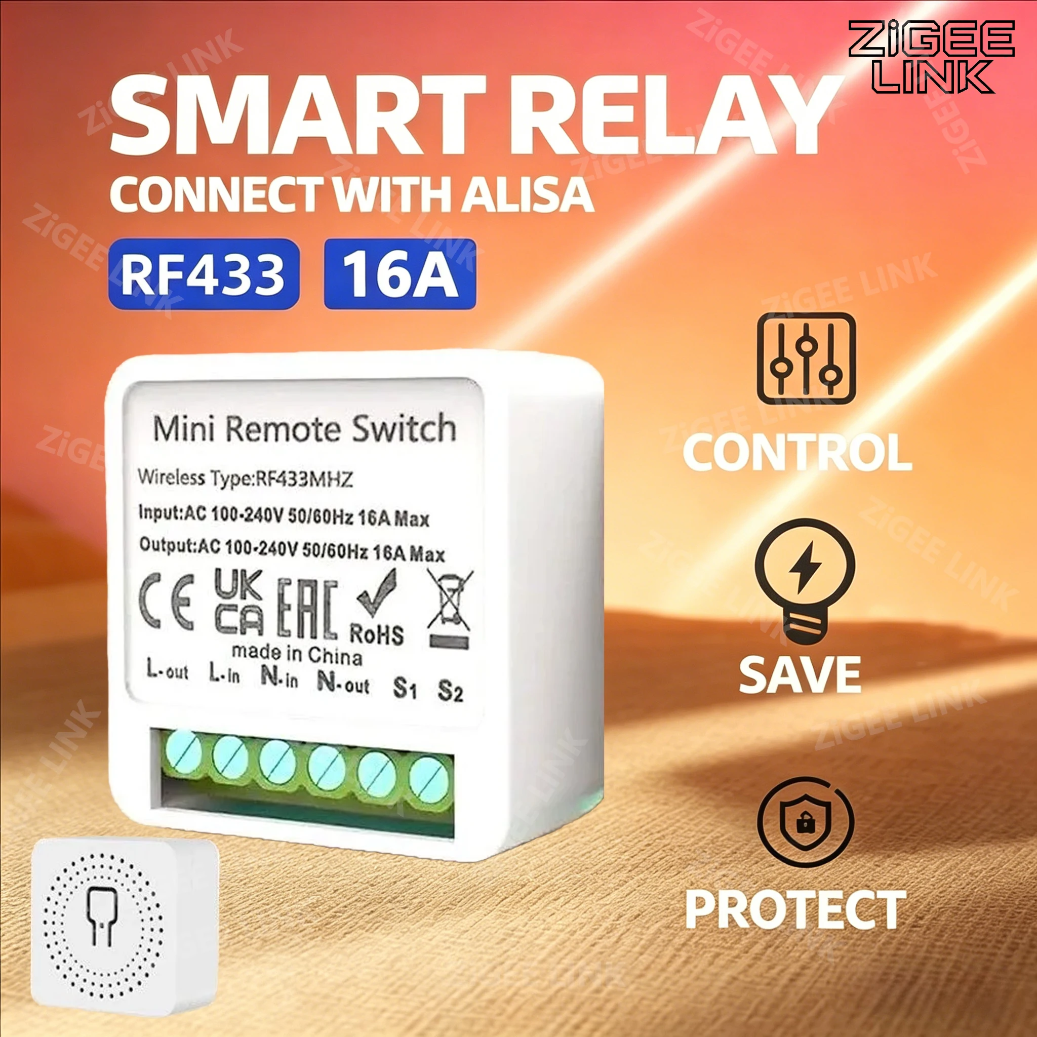 RF 433MHz 스마트 스위치 미니 DIY 무선 리모컨 조명 스위치 16A 릴레이 수신기 자동화 모듈 (가정용 LED 램프용)