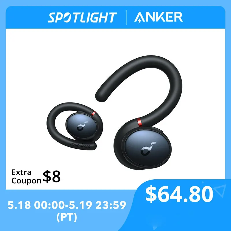  Anker Soundcore Sport X10 Bluetooth 5.2 Headphones Sports Rotating Ear Hooks Deep Bass IPX7 Waterproof Sweatproof Sport Earbuds 