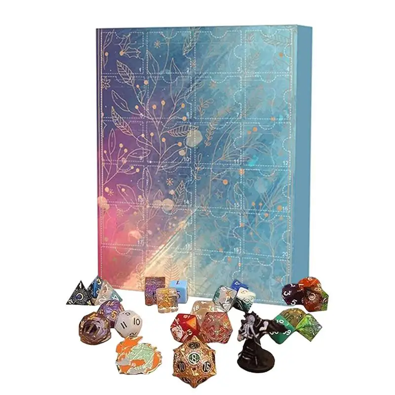 Dice Advent Calendar Christmas Countdown Calendar 24 Days D&DDice Set for D&DDungeons DragonsPathfinder RPGDND Gifts