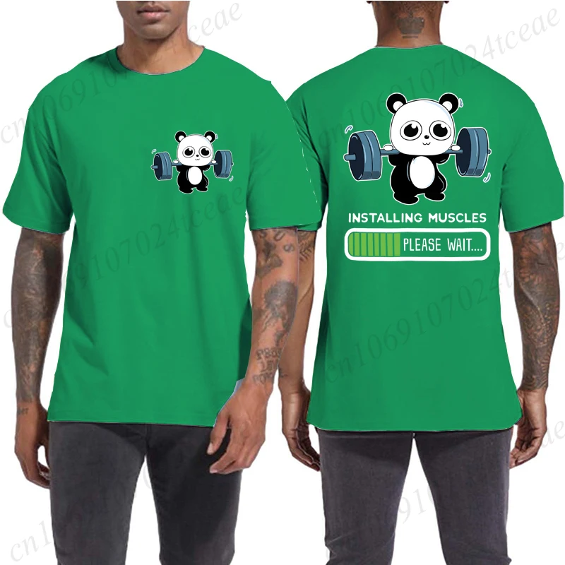 Panda Gym Graphic Tee – Cute & Funny Harajuku Summer Shirt