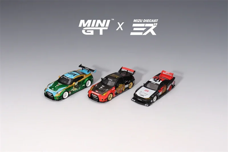 

Предварительная продажа MINI GT x MIZU 1:64 Nissan LB-супер силуэт S15 / LB работает GT NISSAN 35GT-RR коллекция литой модели автомобилей миниатюрная