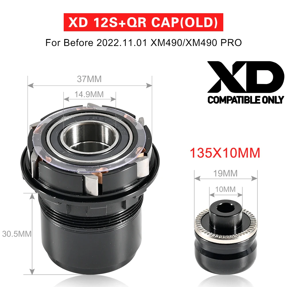 Koozer Freilaufkörper Konverter für XM490 XM490 PRO BM440 XM460 XD HG MS 8-12S QR Thru Endkappen Adapter MTB Nabe – Detail 27