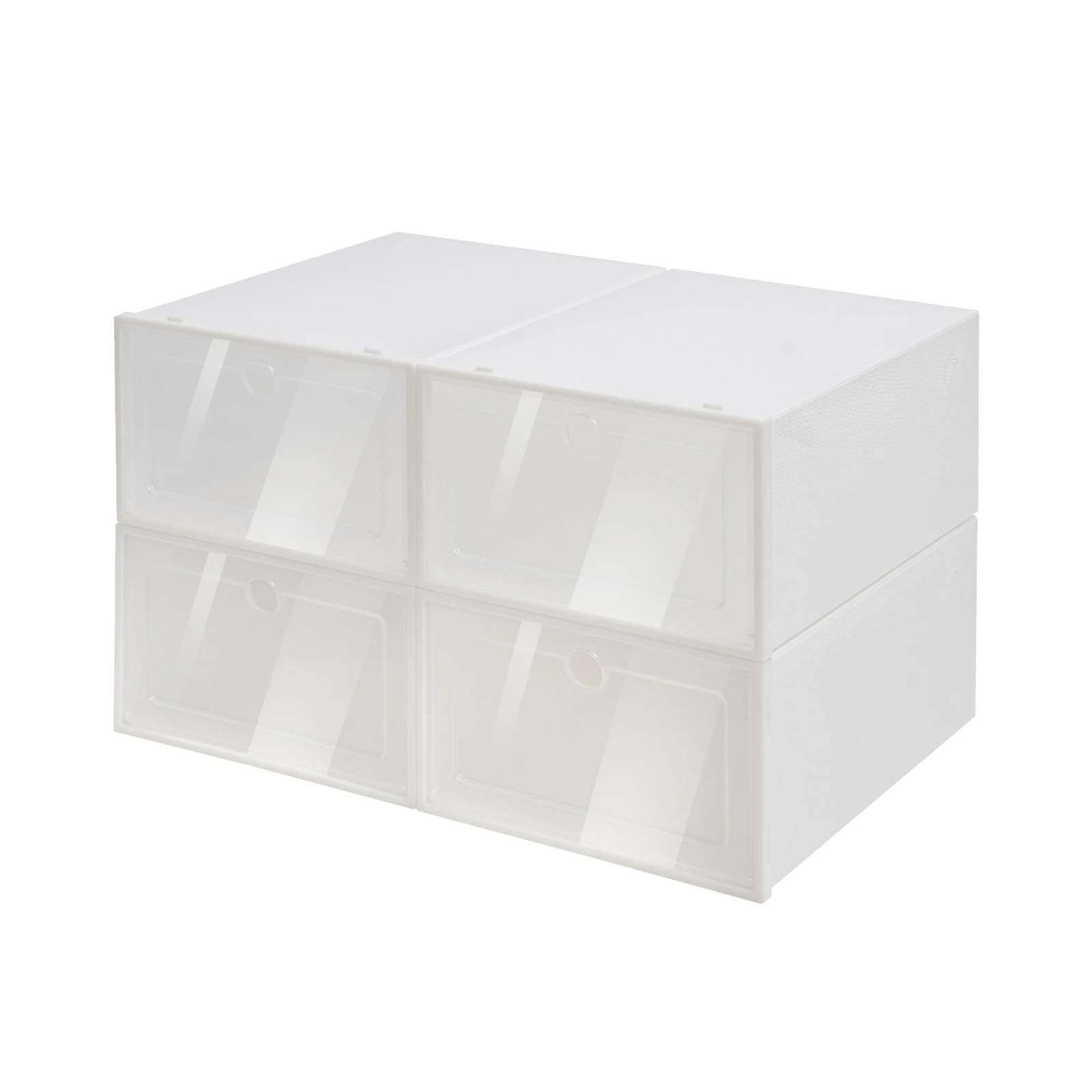Set of 24 Stackable Shoe Boxes with Clear Covers, DIY Installation & Large Capacity 3