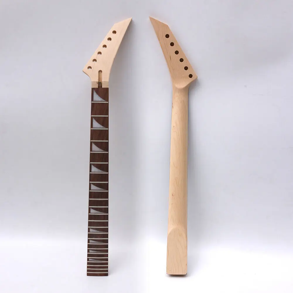 

Yinfente 24 лада электрическая гитара Шея 25,5 масштаб кленовый Headstock + Rosewood Fretboard Shark Fit инкрустация необработанные гитары части # J6