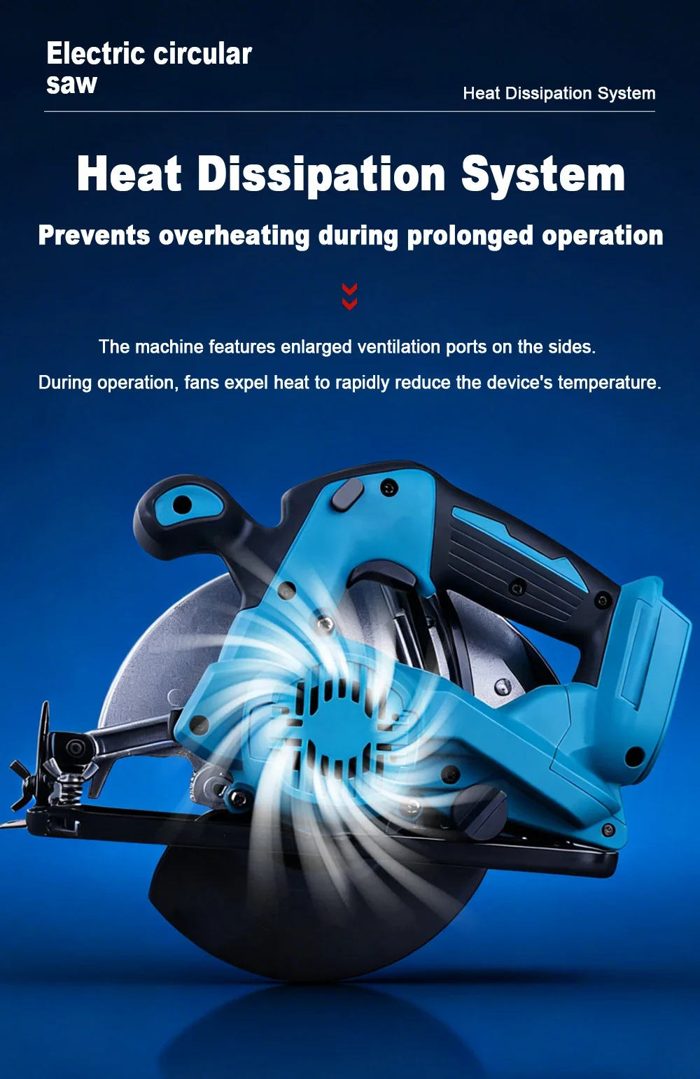180mm Brushless Electric Circular Saw 0-45° Bevel Cutting Handheld Woodworking S