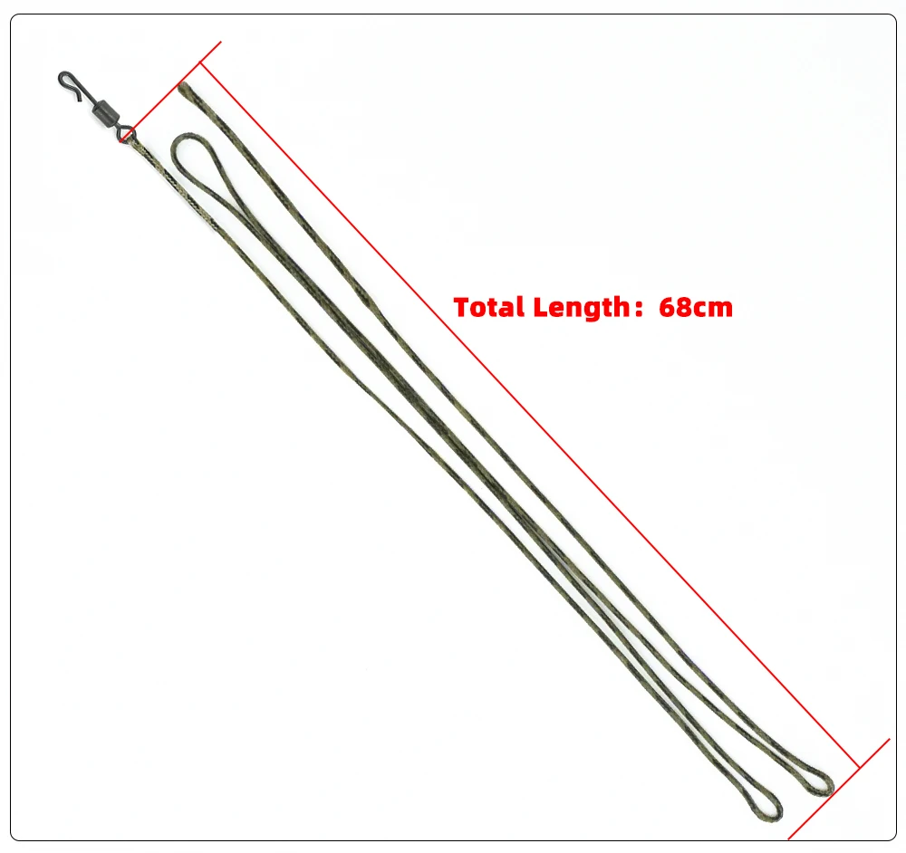 Hirisi 3 Stück Karpfenangeln Zubehör Ready Leadcore Wirbel Schnellwechsel 12 Strang Braid Hooklink Karpfen Hubschrauber Rig LC212 – Detail 5