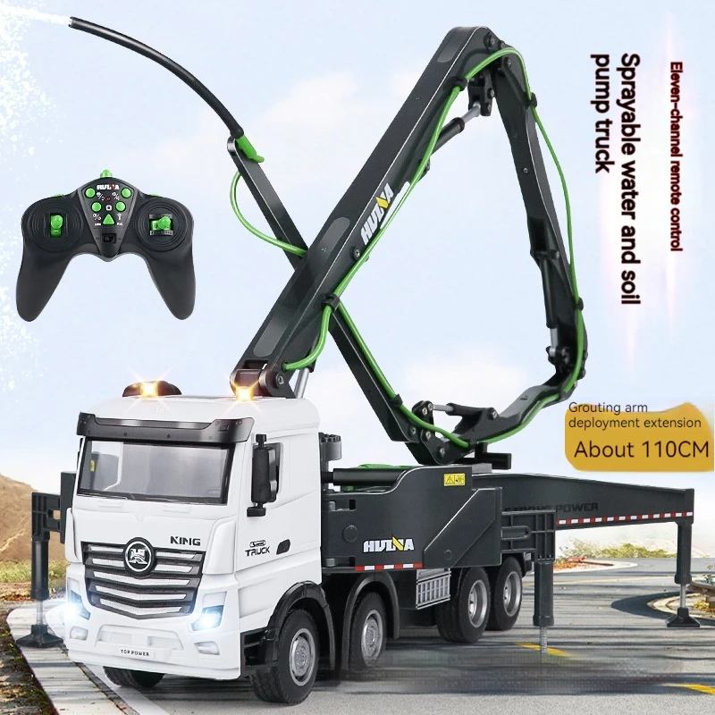Remote Control Engineering Vehicle 11-channel Alloy Concrete Cement Pump Truck Urban Transport Vehicle Children's Cognitive Toys 2