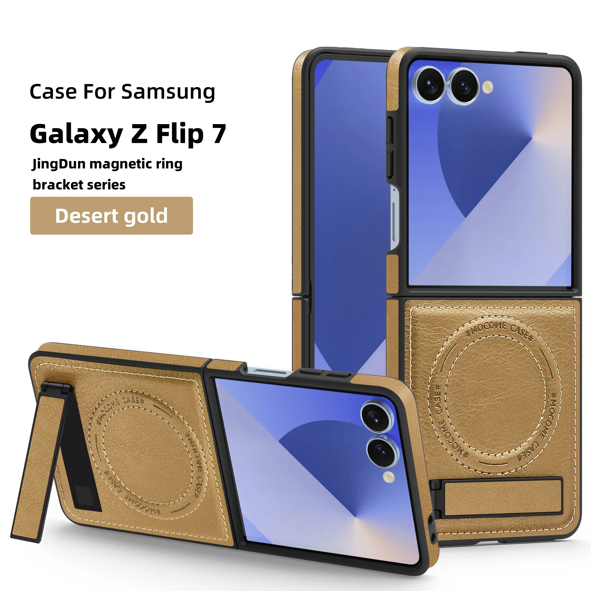 Samsung Galaxy Z Flip 7 Leather Magnetic Stand Phone Case