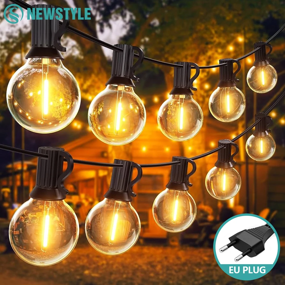G40 Outdoor LED String Light EU Plug Shatterproof Ip44 Waterproof