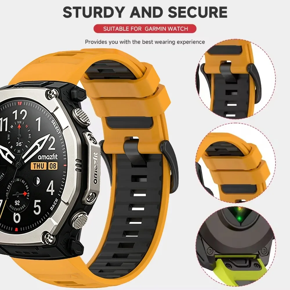 Durable Multi-Size Silicone Outdoor Watch Strap - Quick Fit Design