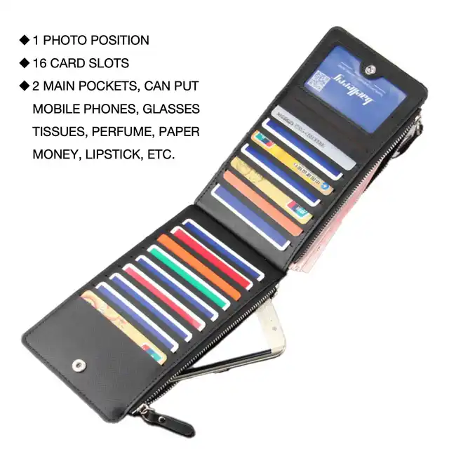 Casual Multi-Card Double Zipper Long Men's Wallet Multi-Function Ultra-Thin Bank Card Holder Large Capacity Bifold Clutch Bag 3